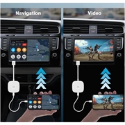 Langallinen CarPlay Mirror Adapter THT-020-7 iPhonelle - USB-A, USB-C - Valkoinen