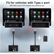 Langaton Android Auto Sovitin - USB, USB-C (Avoin pakkaus - Erinomainen) - Musta