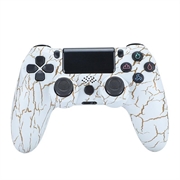 Langaton peliohjain Gamepad PS4-peliin Joystick kaiuttimella ja stereokuulokeliitännällä - Valkoinen halkeama