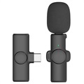 Langaton Lavalier / Lapel Mikrofoni K2 - USB-C - Musta