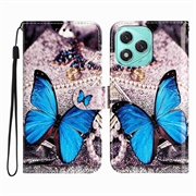 Honor 400 Lite Wonder Series Lompakkokotelo - Sininen Perhoset