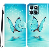 Honor X6c Wonder Series Lompakkokotelo - Sininen Perhoset