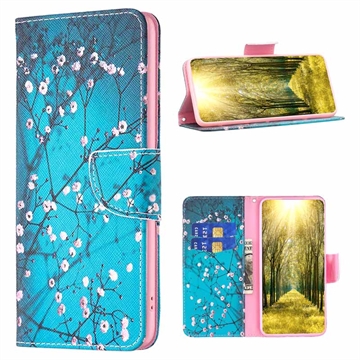 Xiaomi 12T/12T Pro Wonder Series Lompakkokotelo - Valkoiset Kukat