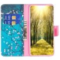 Xiaomi 12T/12T Pro Wonder Series Lompakkokotelo - Valkoiset Kukat