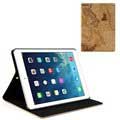 iPad Air World Map Folio Kotelo - Ruskea