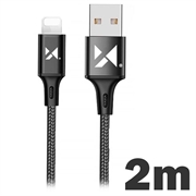 Wozinsky Data & Latauskaapeli - USB-A/Lightning - 2m - Musta