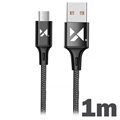 Wozinsky Nopea Latauskaapeli - USB-A/MicroUSB - 1m (Avoin pakkaus - Tyydyttävä) - Musta