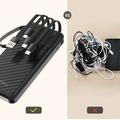 Wozinsky W11-W 10000mAh:n varavirtalähde, mukana 4 kaapelia, puhelinteline ja LED-taskulamppu - musta
