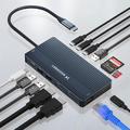 Wozinsky WDS03Y5S 14-in-1 USB-C-keskitin, joka tukee kolmea näyttöä - harmaa