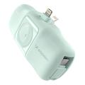 Wozinsky WF16-YLS 5000mAh Lightning-virtapankki sisäänrakennetulla USB-C-kaapelilla ja Apple Watch -laturilla - 15W - vihreä