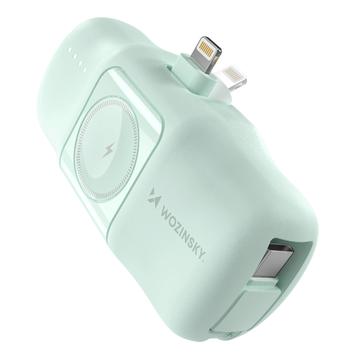 Wozinsky WF16-YLS 5000mAh Lightning-virtapankki sisäänrakennetulla USB-C-kaapelilla ja Apple Watch -laturilla - 15W