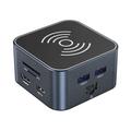 Wozinsky WHBC09Y8S Monikäyttöinen 12-in-1 USB-C-keskitin 15W langattomalla latauksella - harmaa