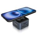 Wozinsky WHBC09Y8S Monikäyttöinen 12-in-1 USB-C-keskitin 15W langattomalla latauksella - harmaa