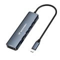 Wozinsky WHBC10Y4S Monitoiminen 6-in-1 USB-C-keskitin - harmaa