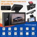 X12 Magneettikiinnitteinen auton kojelautakamera 1080P+720P+720P 3-kuvien autotallennin