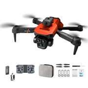 XKJ K6 MAX 3-kamera esteiden välttäminen Drone HD Ilmakuvaus taittuva Quadcopter RC ilma-alus yhdellä akulla - oranssi