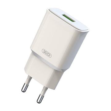 XO L92D Kaksinkertainen USB-pikalaturi - 18W, QC 3.0 - Valkoinen