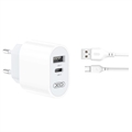 Beline Universal Dual-Port Seinälaturi & MicroUSB Kaapeli - Musta