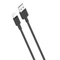 XO NB156 USB-A / Lightning-kaapeli - 1m, 2,1A - musta