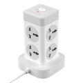 XO WL21 Power Strip 8x AC-pistorasialla - 3x USB-A, USB-C - Valkoinen