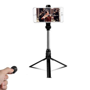 XT10 Bluetooth Selfiekeppi jalusta kaukosäätimellä - musta