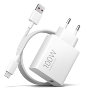Xiaomi 100W GaN -matkalaturi USB-C-kaapelilla MDY-19-ER - valkoinen