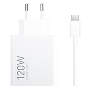 Xiaomi 120W HyperCharge -yhdistelmäseinälaturi USB-C-kaapelilla MDY-14-EE - valkoinen