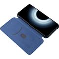 Xiaomi 12T/12T Pro Flip Lompakkokotelo - Hiilikuitu - Sininen