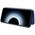 Xiaomi 12T/12T Pro Flip Lompakkokotelo - Hiilikuitu - Sininen