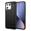 Xiaomi 13 Harjattu TPU Suojakuori - Hiilikuitu - Musta