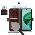 Xiaomi 14 Ultra Crocodile Lompakkomallinen Nahkakotelo kanssa RFID - Ruskea