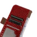 Xiaomi 14 Ultra Crocodile Lompakkomallinen Nahkakotelo kanssa RFID - Punainen