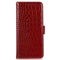Xiaomi 14 Ultra Crocodile Lompakkomallinen Nahkakotelo kanssa RFID - Punainen