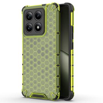 Xiaomi 14T Honeycomb Armored Hybridikotelo - Vihreä