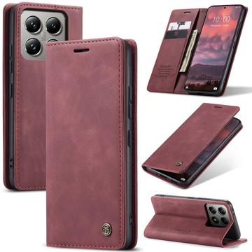 Xiaomi 14T Pro Caseme 013 Sarja Lompakkokotelo - Viininpunainen
