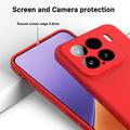 Xiaomi 15 Nestemäinen silikonikotelo käsihihnalla - punainen