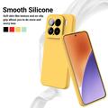 Xiaomi 15 Nestemäinen silikonikotelo käsihihnalla - keltainen