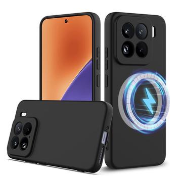 Xiaomi 15 Pro Nestemäinen Silikoni Suojakuori - MagSafe-yhteensopiva - Musta