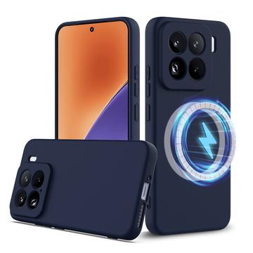 Xiaomi 15 Pro Nestemäinen Silikoni Suojakuori - MagSafe-yhteensopiva - Tummansininen