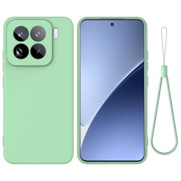 Xiaomi 15 Pro Nestemäinen silikonikotelo käsihihnalla - vihreä