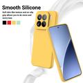 Xiaomi 15 Pro Nestemäinen silikonikotelo käsihihnalla - keltainen
