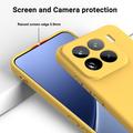 Xiaomi 15 Pro Nestemäinen silikonikotelo käsihihnalla - keltainen