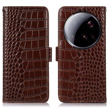 Xiaomi 15 Ultra Crocodile Lompakkomallinen Nahkakotelo kanssa RFID