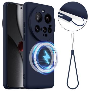 Xiaomi 15 Ultra Nestemäinen Silikoni Suojakuori - MagSafe-yhteensopiva - Tummansininen