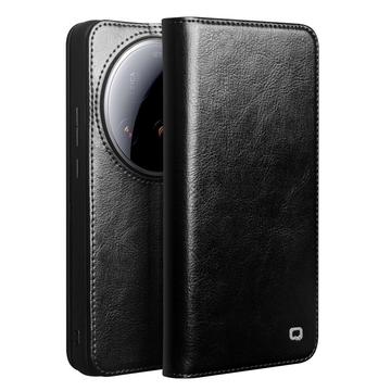 Xiaomi 15 Ultra Qialino Classic Lompakkomallinen Nahkakotelo - Musta