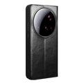 Xiaomi 15 Ultra Qialino Classic Lompakkomallinen Nahkakotelo - Musta
