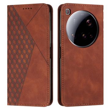 Xiaomi 15 Ultra Rhombus kuvio lompakkokotelo magneettisuljin - ruskea