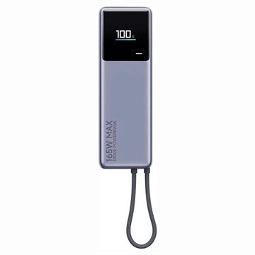 Xiaomi 165W Power Bank integroidulla USB-C-kaapelilla 10000mAh - harmaa