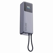 Xiaomi 165W Power Bank integroidulla USB-C-kaapelilla 10000mAh - harmaa