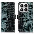 Xiaomi 17 Crocodile Lompakkomallinen Nahkakotelo kanssa RFID - Vihreä